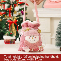 Christmas gift bag, pink glitter kindergarten candy bag