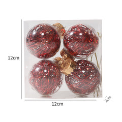 Christmas Ball Transparent PET Laser Silk Grass Ball Christmas Tree Pendant Decoration Props 4PCS per box