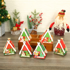 Christmas decorations, Christmas wooden houses, toys, colorful wooden houses