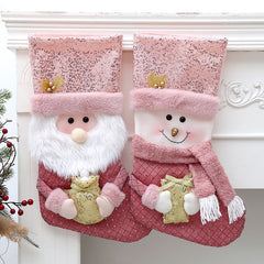 Christmas Decorations Pink Plush Christmas Socks Children's Candy