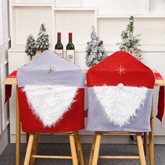 Santa Claus, red hat, Christmas chair cover, Christmas home restaurant decoration, chair cover
