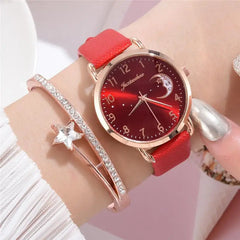 Women Fashion White Watch Quartz Leather Ladies Wristwatches