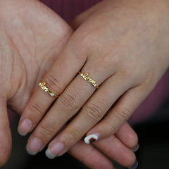 2021 Valentine's Day Gift For Lover Cute Lovely Love Letter With Sparking CZ Minimal 925 Sterling Silver Vermeil Ring