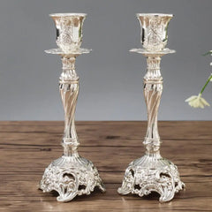 2Pcs Gold Candle Holders Metal wedding Candlestick Flower Vase Table Centerpiece Flower Rack Road Lead Wedding Decoration