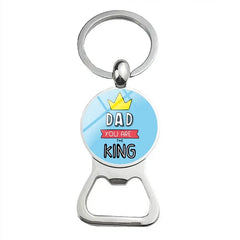 Super Papa Dad Beer Bottle Opener Keychain Silver Plated Glass Cabochon Key Chain Jewelry Love Gifts For Father