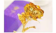 Best Gift For Girlfriend Golden Rose Wedding Decoration Golden Flower Valentine's Day Gift Gold Rose Gold Flower with Box -15