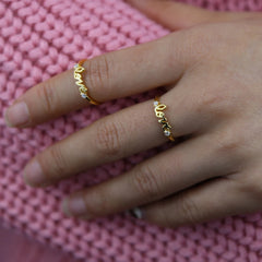 2021 Valentine's Day Gift For Lover Cute Lovely Love Letter With Sparking CZ Minimal 925 Sterling Silver Vermeil Ring