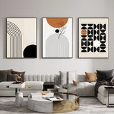 Modern Minimalist Living Room Morandi Abstract Sofa Background Wall Three-piece Painting