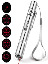 Laser Cat Teaser Funny Cat Pen Stainless Steel Portable Cat Toy USB Charging Five Pictures Laser Toys Lighting