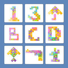 Tetris Wooden Puzzle Wooden Building Blocks Game Puzzle Board Children's Educational Toys Wholesale Assembly Animal Models