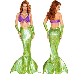 Halloween Costume Foreign Trade Adult Mermaid Princess Dress Cosplay Costume Sexy Chest-Wrapped Performance Evening Dress