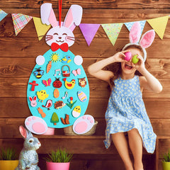 Felt Easter Bunny Creative Education Wall Stickers Holiday Pendant Felt Products