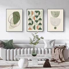 Modern Minimalist Living Room Morandi Abstract Sofa Background Wall Three-piece Painting