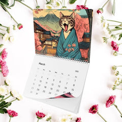 Cross-border New Arrival Sleepy Cats Of Edo 2025 Wall Calendar Cat Lovers