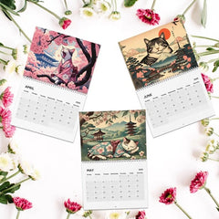 Cross-border New Arrival Sleepy Cats Of Edo 2025 Wall Calendar Cat Lovers