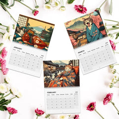Cross-border New Arrival Sleepy Cats Of Edo 2025 Wall Calendar Cat Lovers