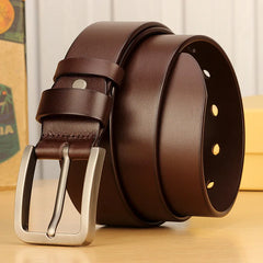 Men's Belt Leather Strap Luxury Alloy Pin Buckle Casual Men's Belt