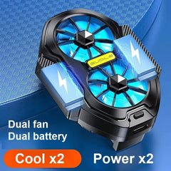 Dual Fan Rechargeable Mobile Phone Cool Heat Sink Cooler Universal Stronger Cooling Portable Phone Cooling Mute Fan Air Cooling