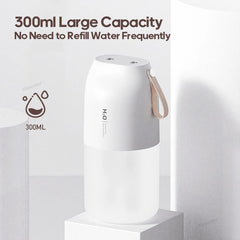 Cordless Rechargeable Air Humidifier 2000mAh Wireless Cool Mist Diffuser Car Home Ultrasonic Humidifier with Warm Nightlight