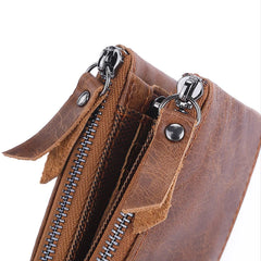 Man Genuine Leather Wallet Luxury Designer Men Purse Card Holder Short Wallets with Zipper Pocket Men’s Money Bag Gift