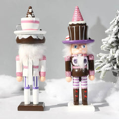 Christmas Nutcracker Soldier Children's Gift Cake Cream Wooden Handicraft Puppet Doll Desktop Ornament New Year Home Decoration