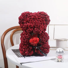 Rose Teddy Bear Mom Girlfriend Birthday Gifts Women Rose Teddy Bear Artificial Flower Anniversary Valentines Day Birthday Gift