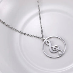 Music Necklace Treble Clef Note Chain Musical Symbol Staff Notation Gift For Woman