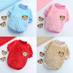 Warm Fleece Pet Clothes Cute Print Coat Small Medium Dog Cat Shirt Jacket Teddy
