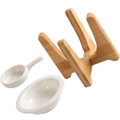 Aroma Lamp Stove Bamboo Essential Oil Warmer Candlesticks Ceramic Wax Burner Heater