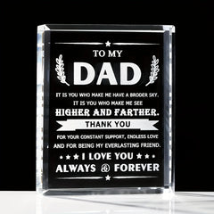 Gifts for Dad from Daughter Son Crystal Plaque Birthday Gifts for Dad Crystal Best Dad Keepsake Gift on Christmas Father's Day