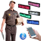 Rechargeable Bluetooth Digital LED Badge Insignia DIY Programmable Scrolling Message