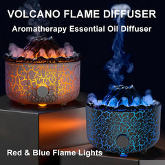 Air Humidifier Aromatherapy Essential Oil Diffuser Cool Mist Diffuser, Flame & Volcano