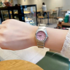 Luxury Women's Quartz Movement Watch with 28MM Purple Dial Waterproof