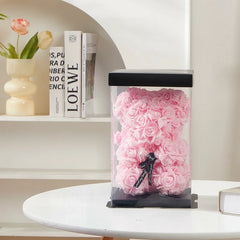 Simulated Flower Crafts Small Ornaments Teddy Bear Creative Rose Bear Mother's Day Christmas and Valentine's Day Gifts