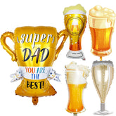 Super Dad Balloons Happy Father's Day Champagne Foil Helium Ball Champagne Beer Ballon Father's Day Gifts Supplies Globos