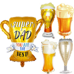 Super Dad Balloons Happy Father's Day Champagne Foil Helium Ball Champagne Beer Ballon Father's Day Gifts Supplies Globos