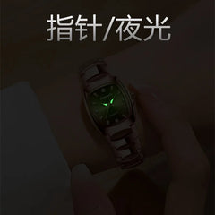 2025 Women's Tungsten Square Watch 30M Water-resistant, Slim Quartz with Diamond-Cut Bezel & Minimalist Dial for Global Export