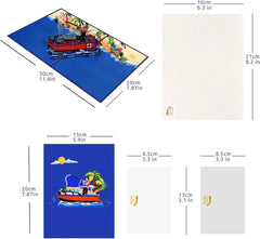 Fishing Pop Up Cards, Pop Up Fathers Day Cards, 3D Popup Birthday Greeting Card, Father's Anniversary Card