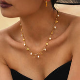 Necklace For Women Light Luxury Pearl Shell Design Clavicle Chain Beach