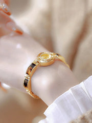 NEW Woman Watch Luxury Gold Amber Resin Vintage Watch Ladies Elegant Fashion Quartz Wristwatch Gifts For Women