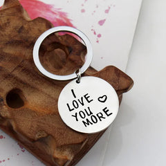 Fashion Jewelry Valentine Gift Keychain Engraved 'I Love You More'