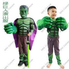 Child Hulk Muscle Costume Superhero Kids/ Fancy Dress/Halloween Carnival Party Cosplay Boy Carnival Kids Dress Up Game Gift