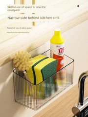 Bathroom Storage Basket Punch-Free Wall Kitchen