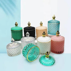 Luxury 10oz elegant Empty Candle vessels with lid For Wedding market
