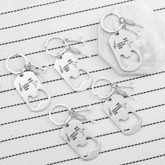 Beer Bottle Opener Stainless Steel Keychain Pendant Father's Day Gift