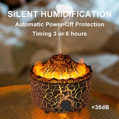 Air Humidifier Aromatherapy Essential Oil Diffuser Cool Mist Diffuser, Flame & Volcano
