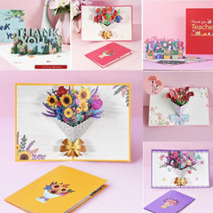 3D Bouquet Card Blessing Card Gift for Mothers Day Mom Wife