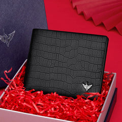 Slim Leather Wallet for Men Minimalist Front Pocket Thin Stylish with ID Window