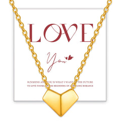 Vnox Dainty Heart Necklaces Gift to Girlfriend Wife Her, Womens Valentines Day Gift, Gold Plated Folded Heart Choker Collars