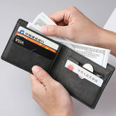 Men's Genuine wallet PU Leather Male Short Zipper Simple Soft Leather